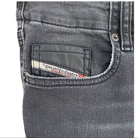 Diesel grupee super skinny black denim jeans size 26x32 nwt - Picture 3 of 10